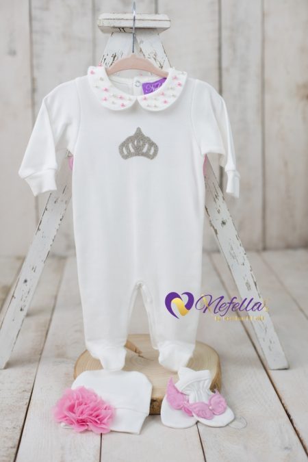 NF-TK1006 Pearl Angle Kız Bebek Tulumu