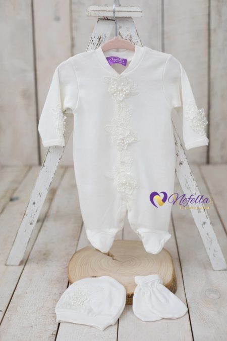NF-TK1008 Flower Kız Bebek Tulumu