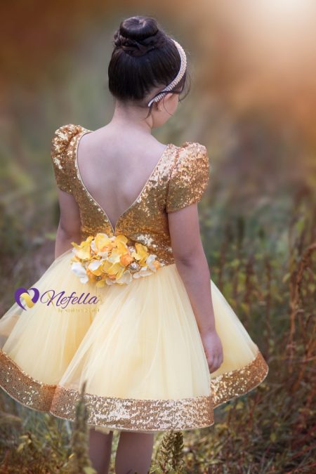 NF-2021 Gold Girl Kız Çocuk Elbise